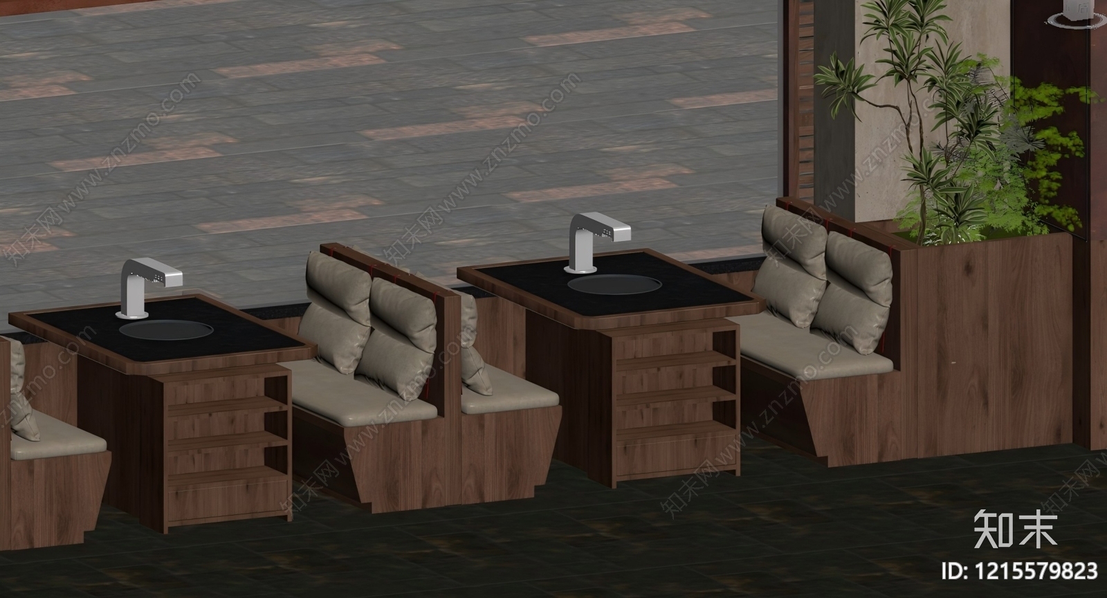 原木风烤肉店3D模型下载【ID:1215579823】