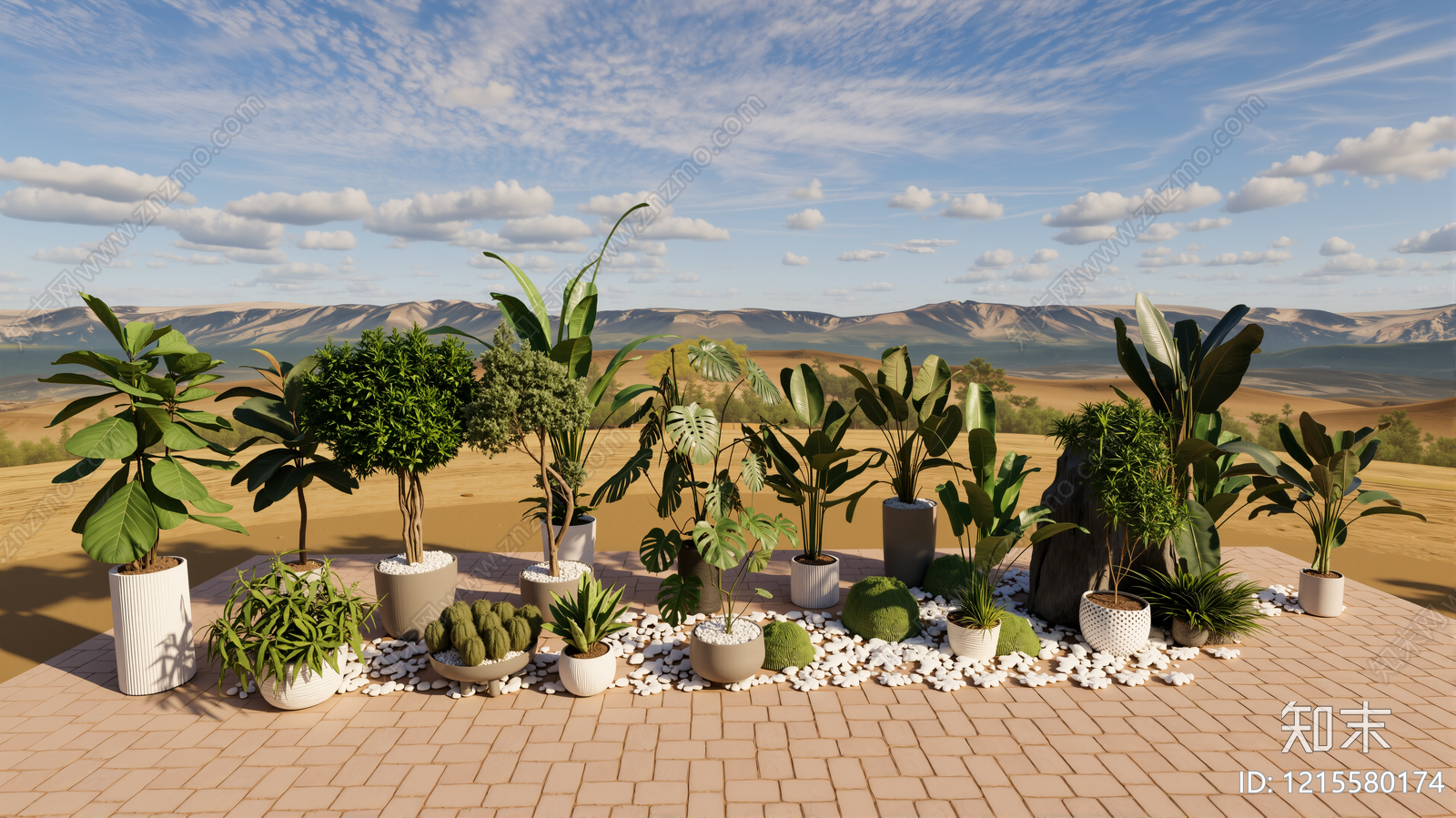 现代简约盆栽SU模型下载【ID:1215580174】