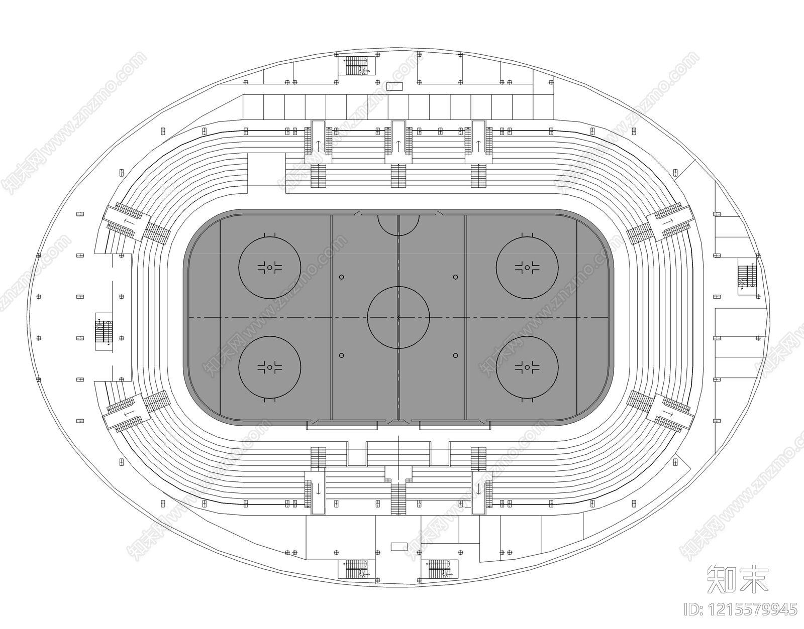 现代体育馆建筑施工图下载【ID:1215579945】