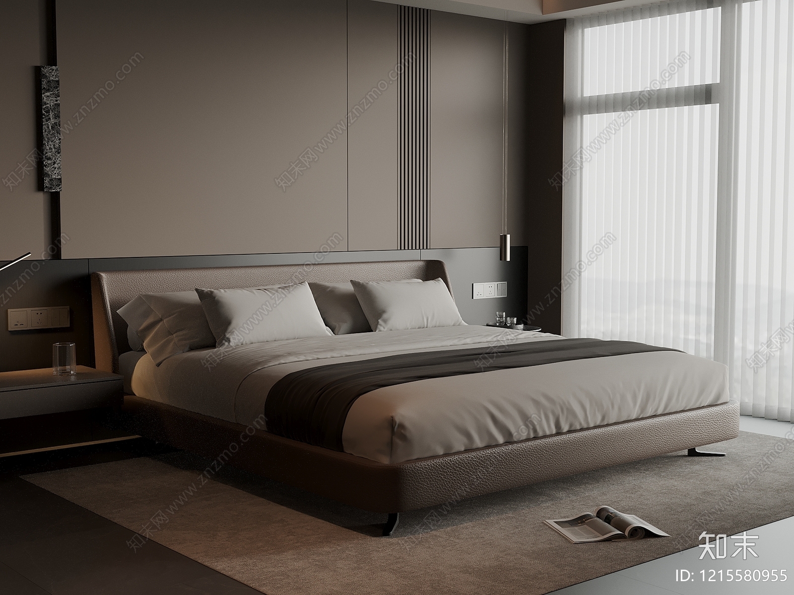 意式极简主卧3D模型下载【ID:1215580955】