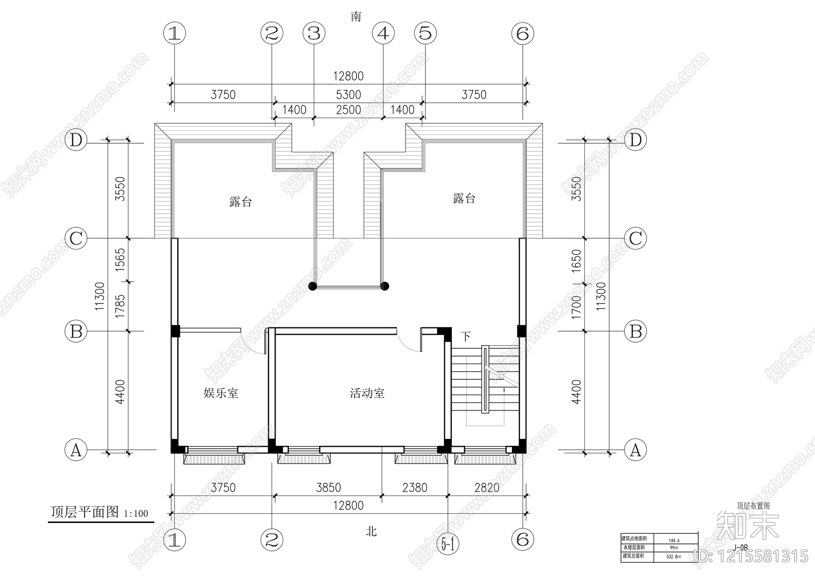 新中式四合院cad施工图下载【ID:1215581315】