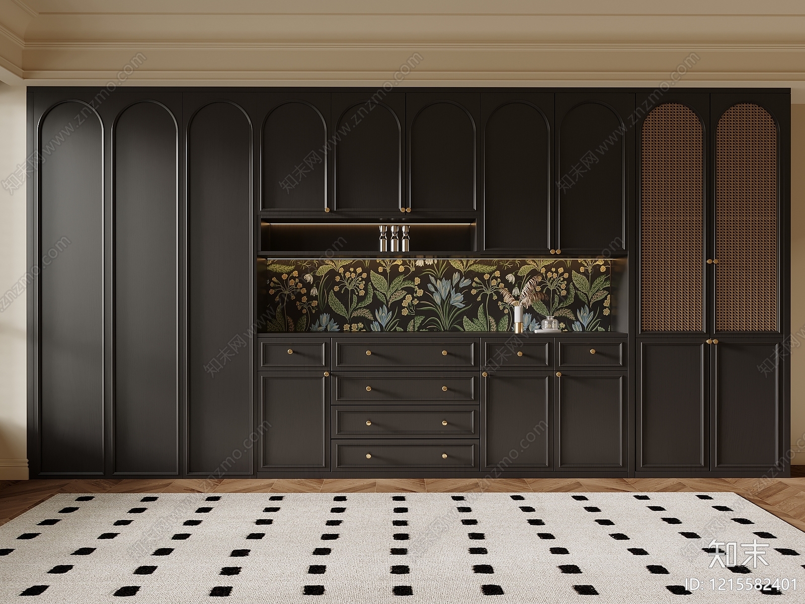 中古风橱柜3D模型下载【ID:1215582401】