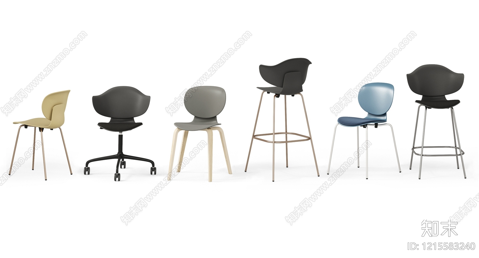 现代简约办公椅SU模型下载【ID:1215583240】