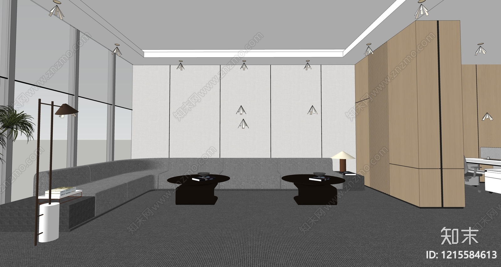 现代简约接待室SU模型下载【ID:1215584613】