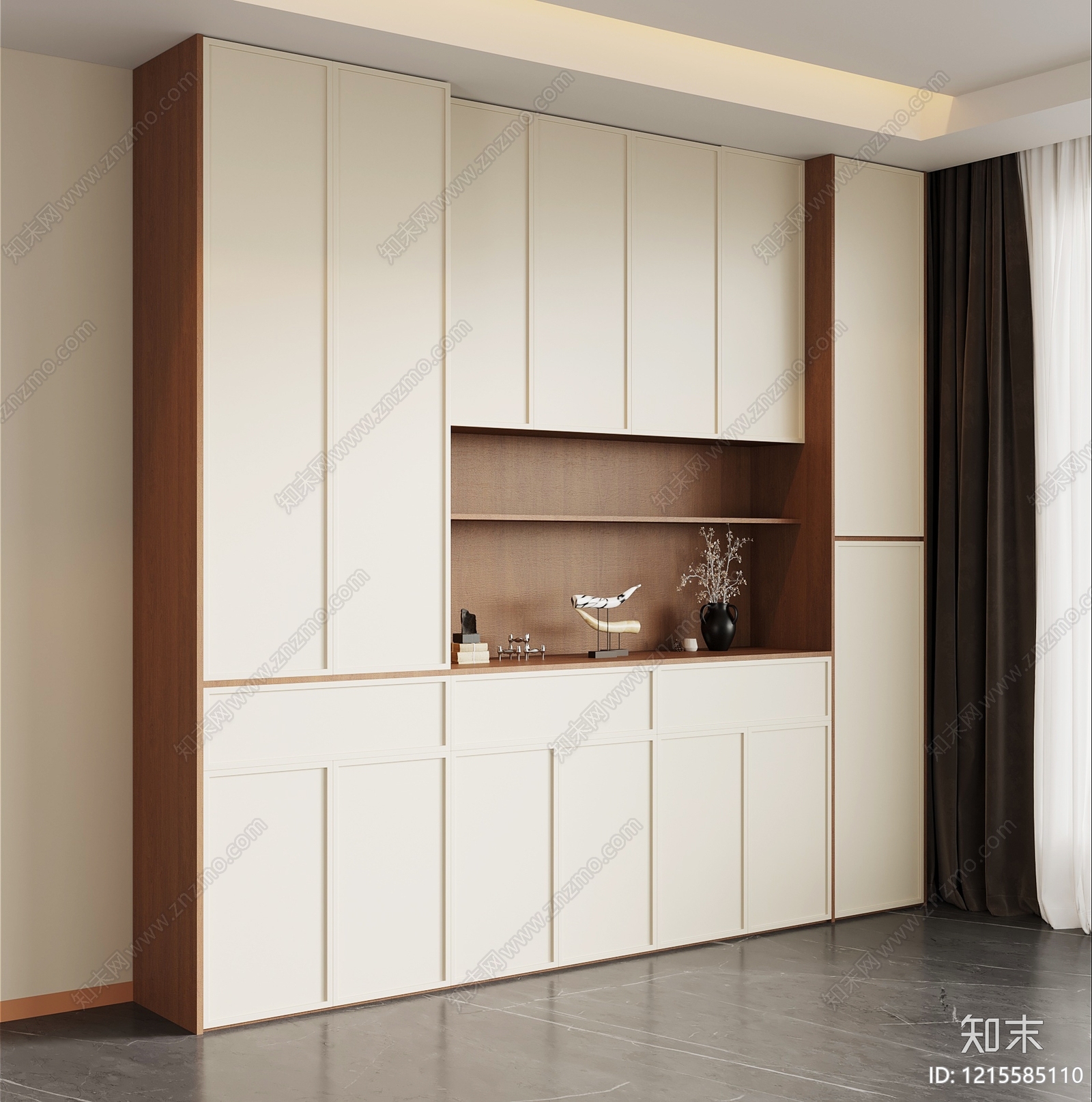 现代餐边柜SU模型下载【ID:1215585110】