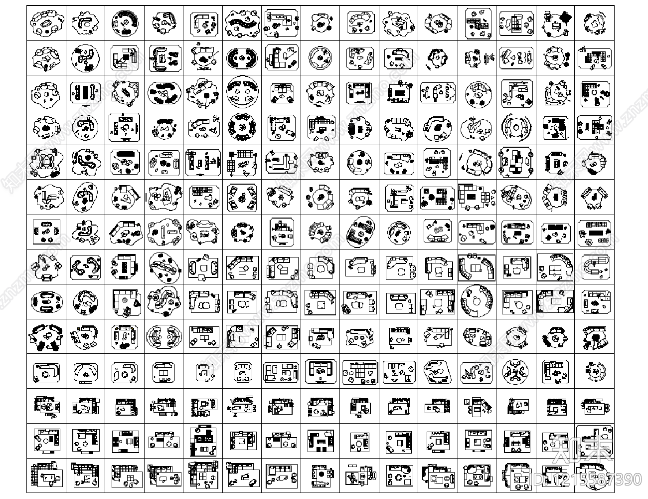 现代简约沙发施工图下载【ID:1215587390】