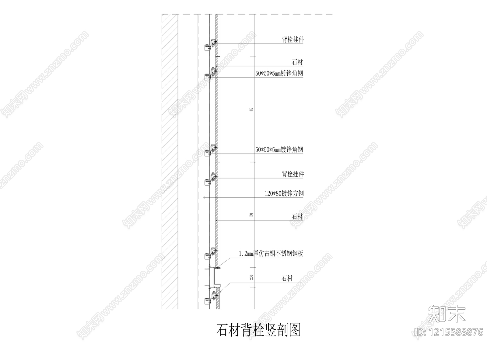 墙面节点cad施工图下载【ID:1215588876】