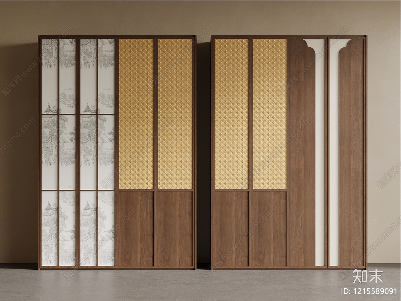 新中式储物柜3D模型下载【ID:1215589091】