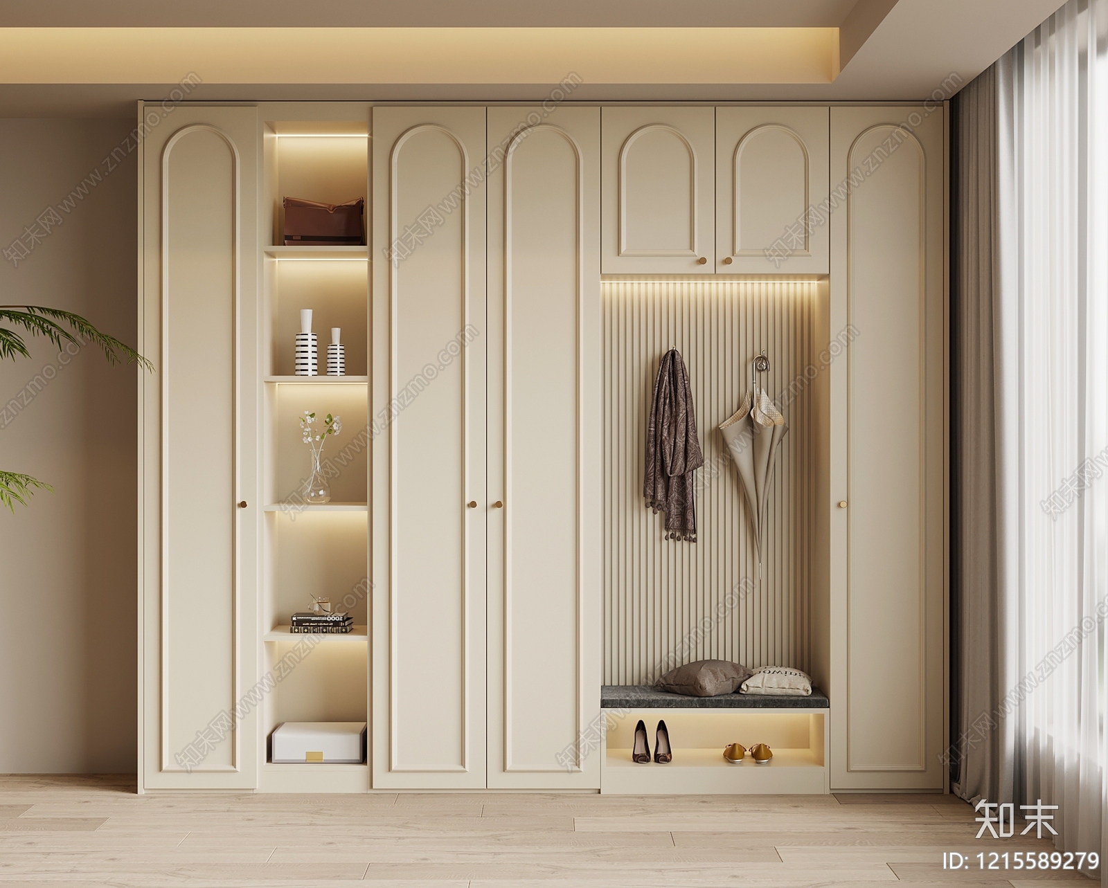 现代玄关柜SU模型下载【ID:1215589279】