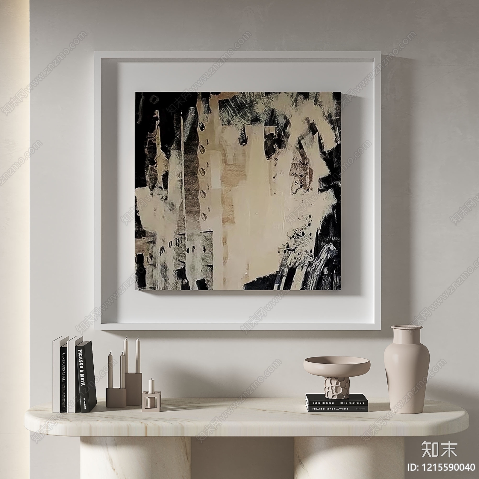 奶油风玄关3D模型下载【ID:1215590040】