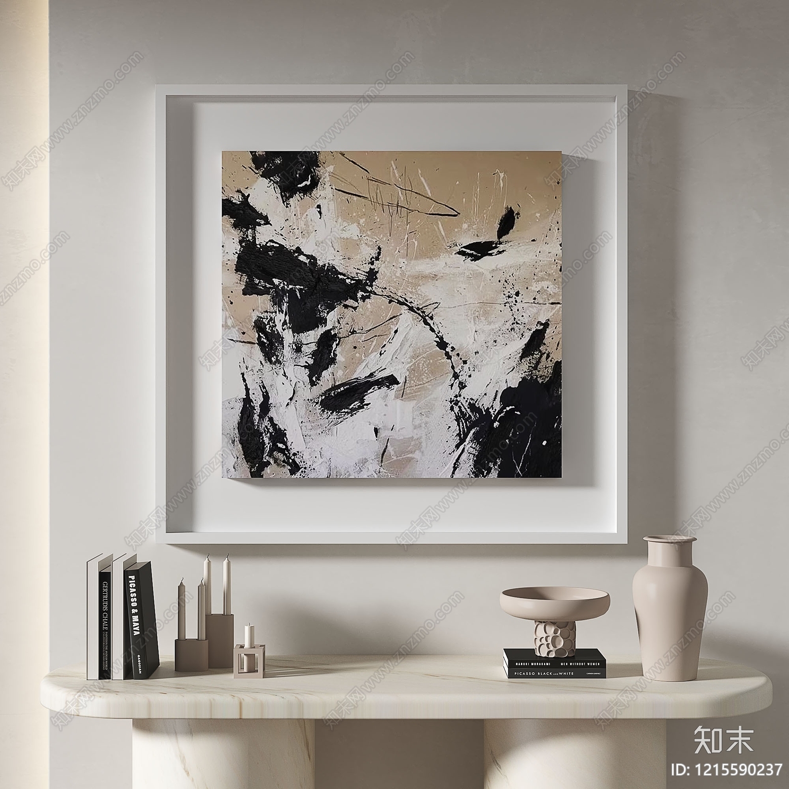 奶油风玄关3D模型下载【ID:1215590237】