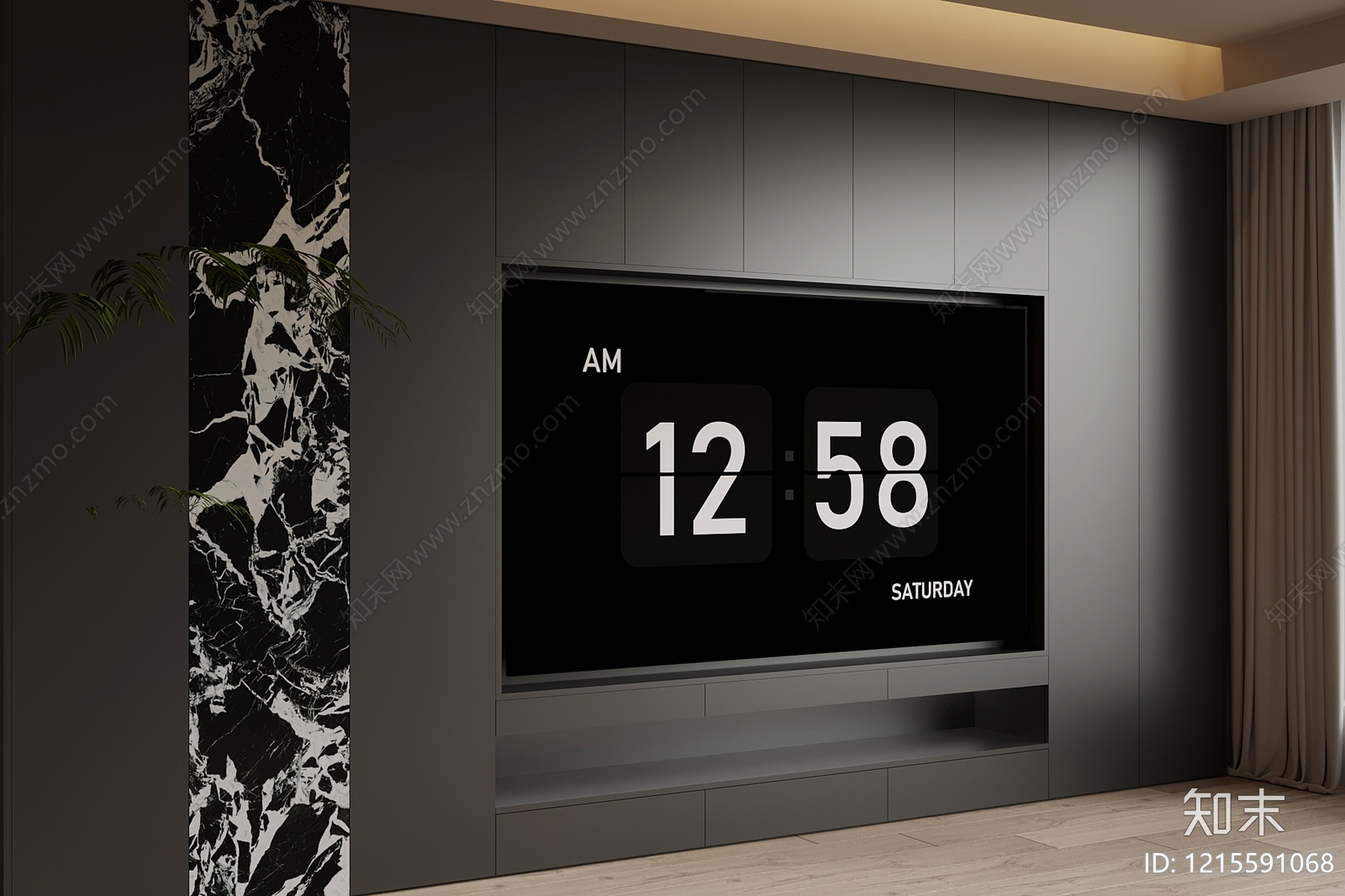 极简电视背景墙3D模型下载【ID:1215591068】