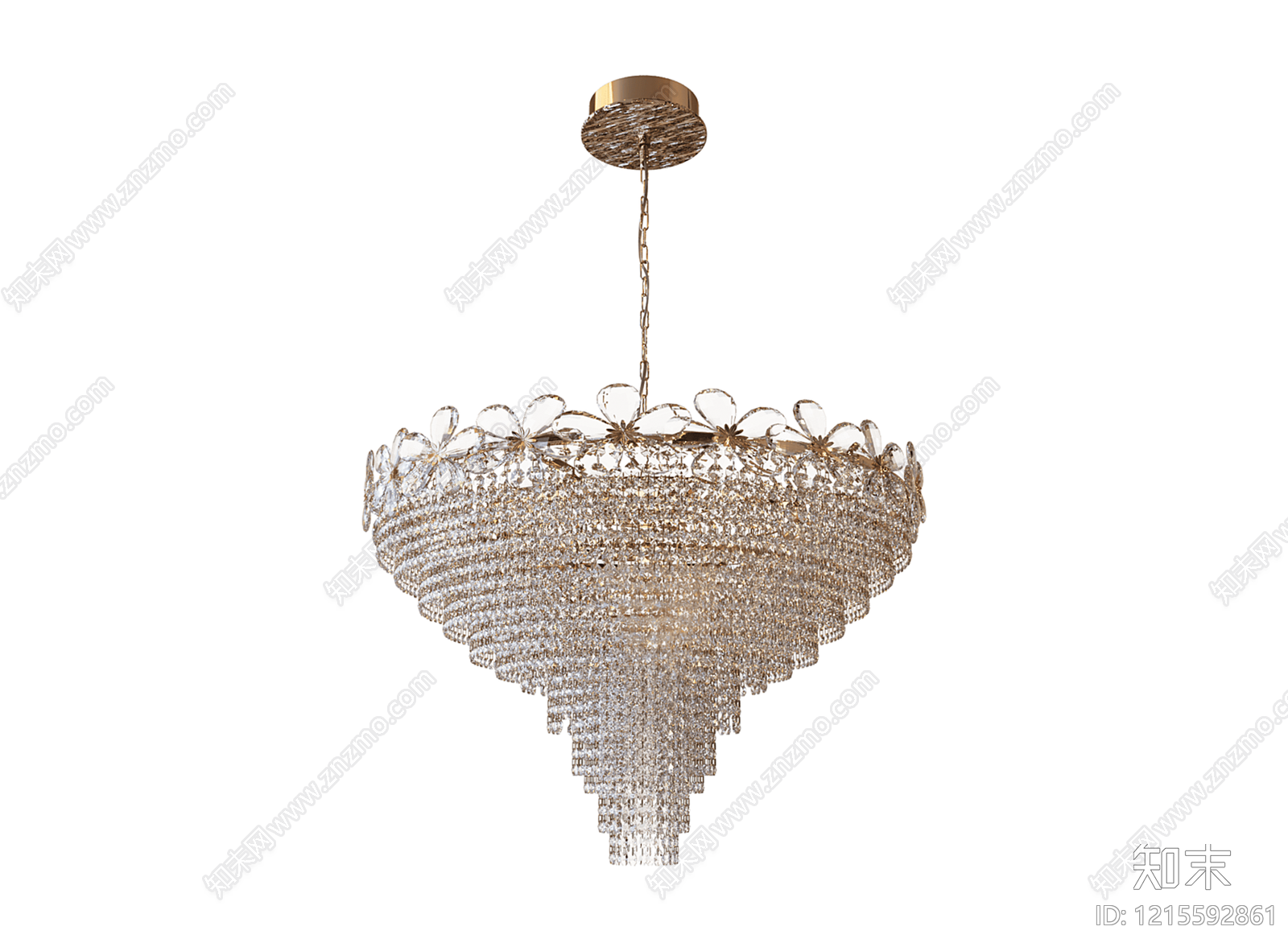 欧式水晶吊灯3D模型下载【ID:1215592861】