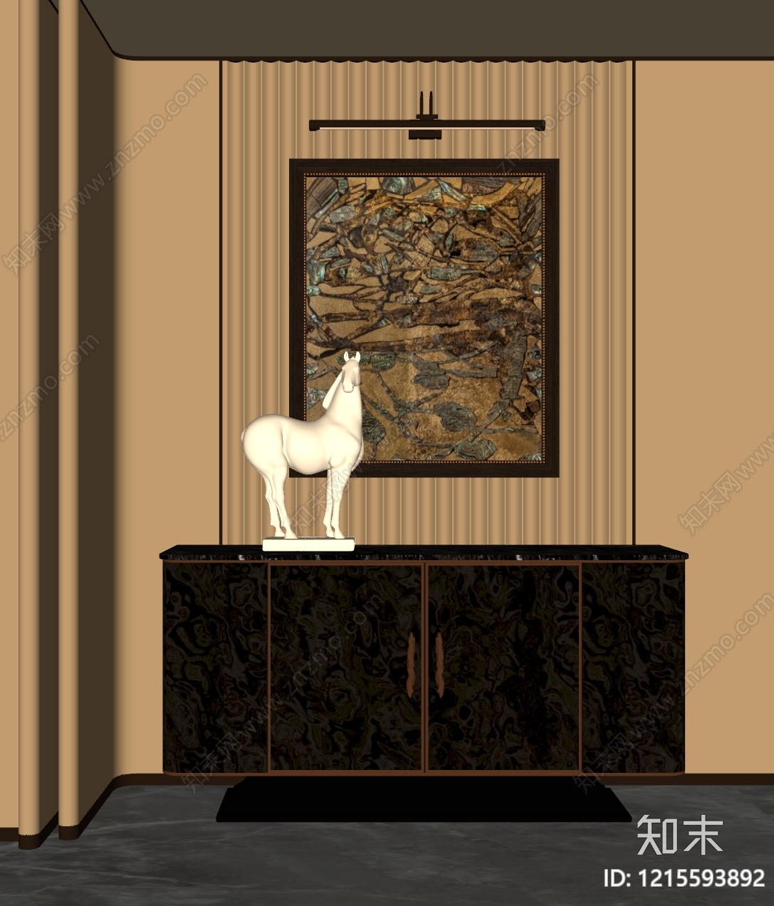 新中式玄关SU模型下载【ID:1215593892】