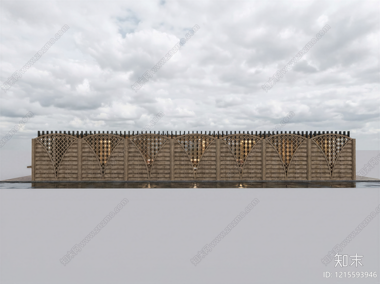新中式天桥SU模型下载【ID:1215593946】
