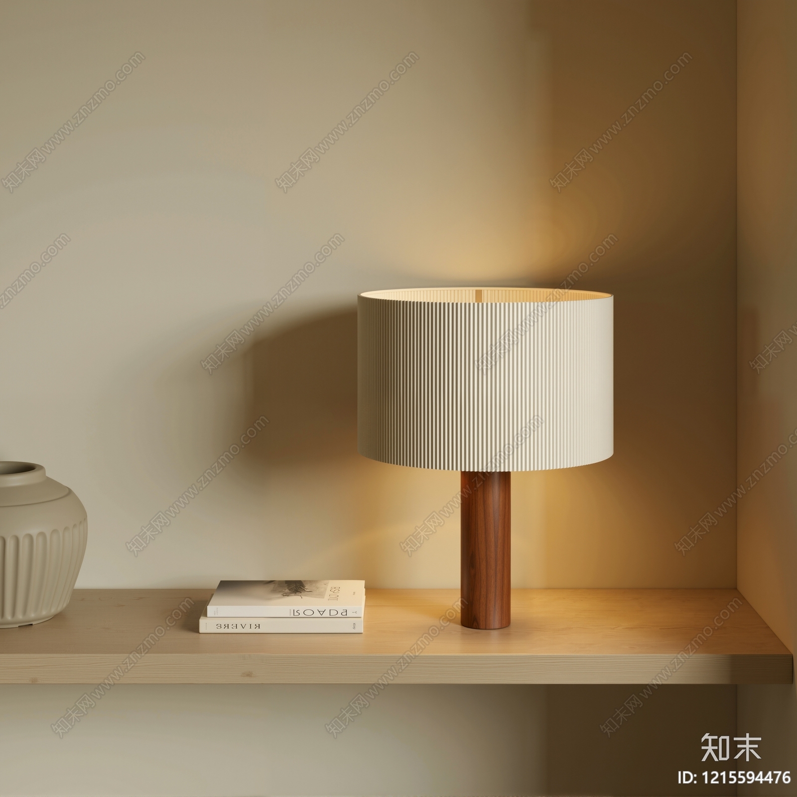 奶油风台灯3D模型下载【ID:1215594476】