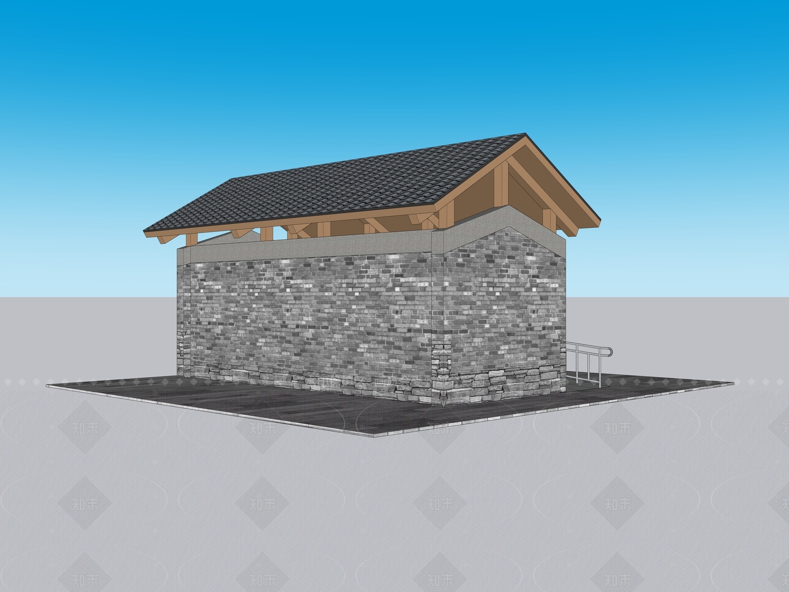 新中式小公建SU模型下载【ID:1215595076】