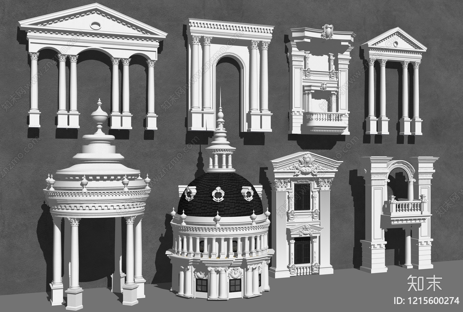 欧式古典风格建筑SU模型下载【ID:1215600274】