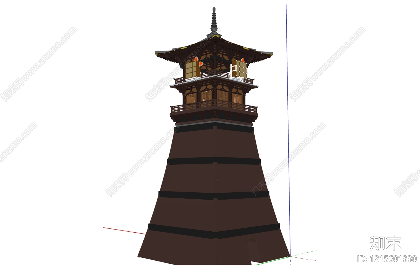 日式古建筑SU模型下载【ID:1215601330】