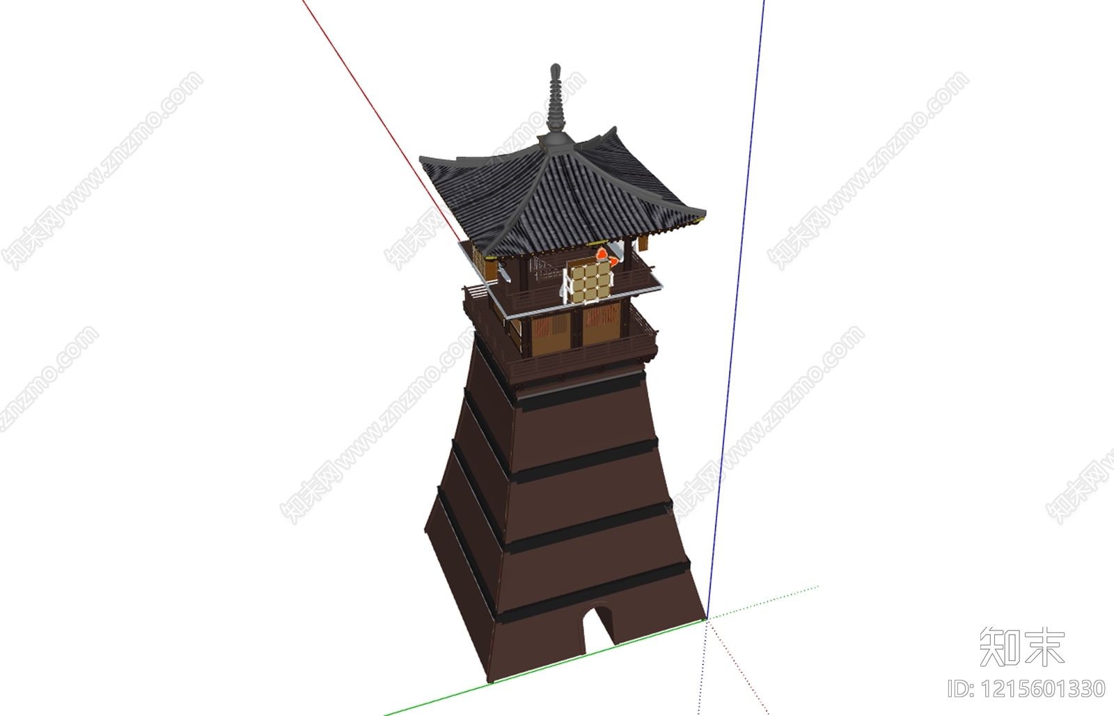 日式古建筑SU模型下载【ID:1215601330】