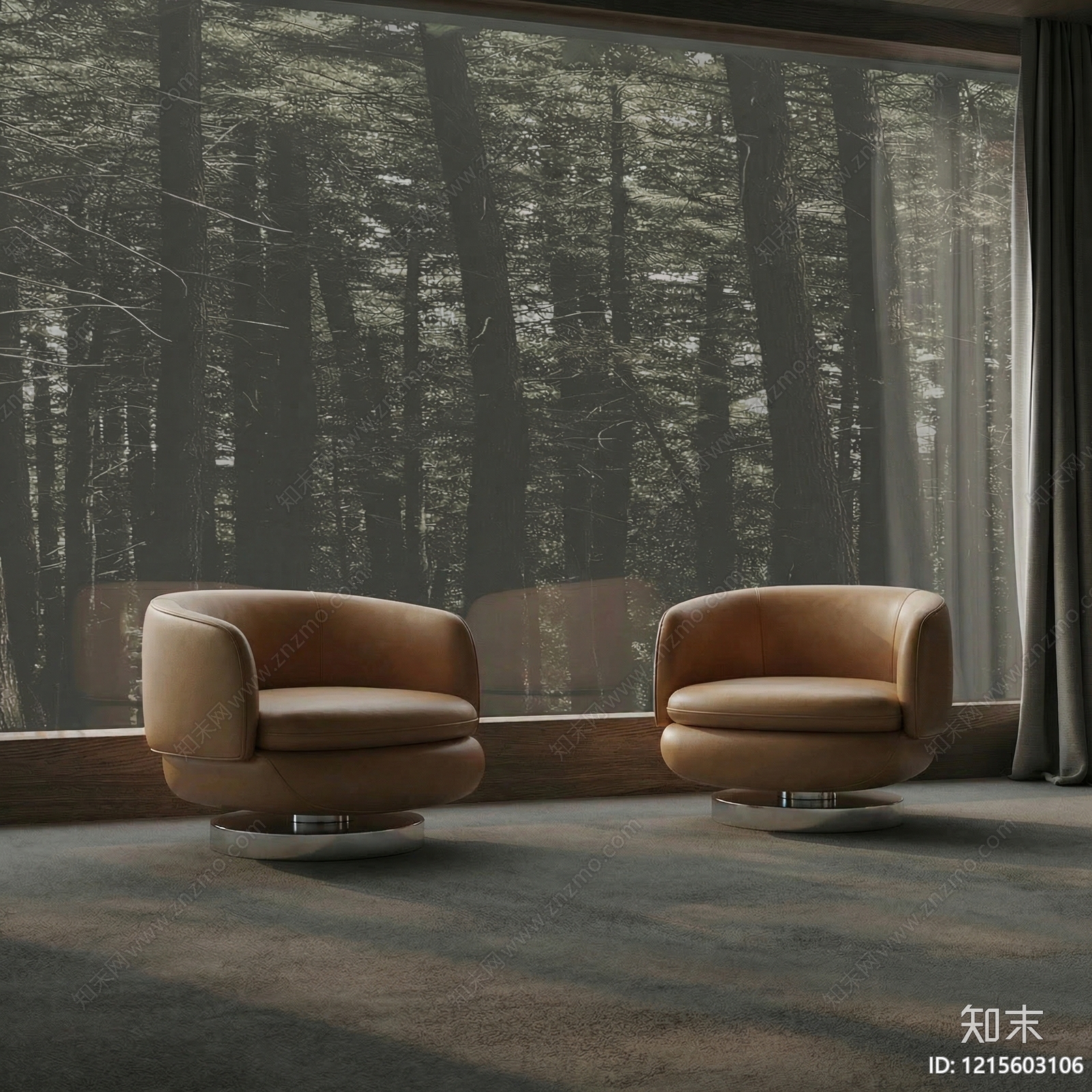 现代极简休闲椅3D模型下载【ID:1215603106】