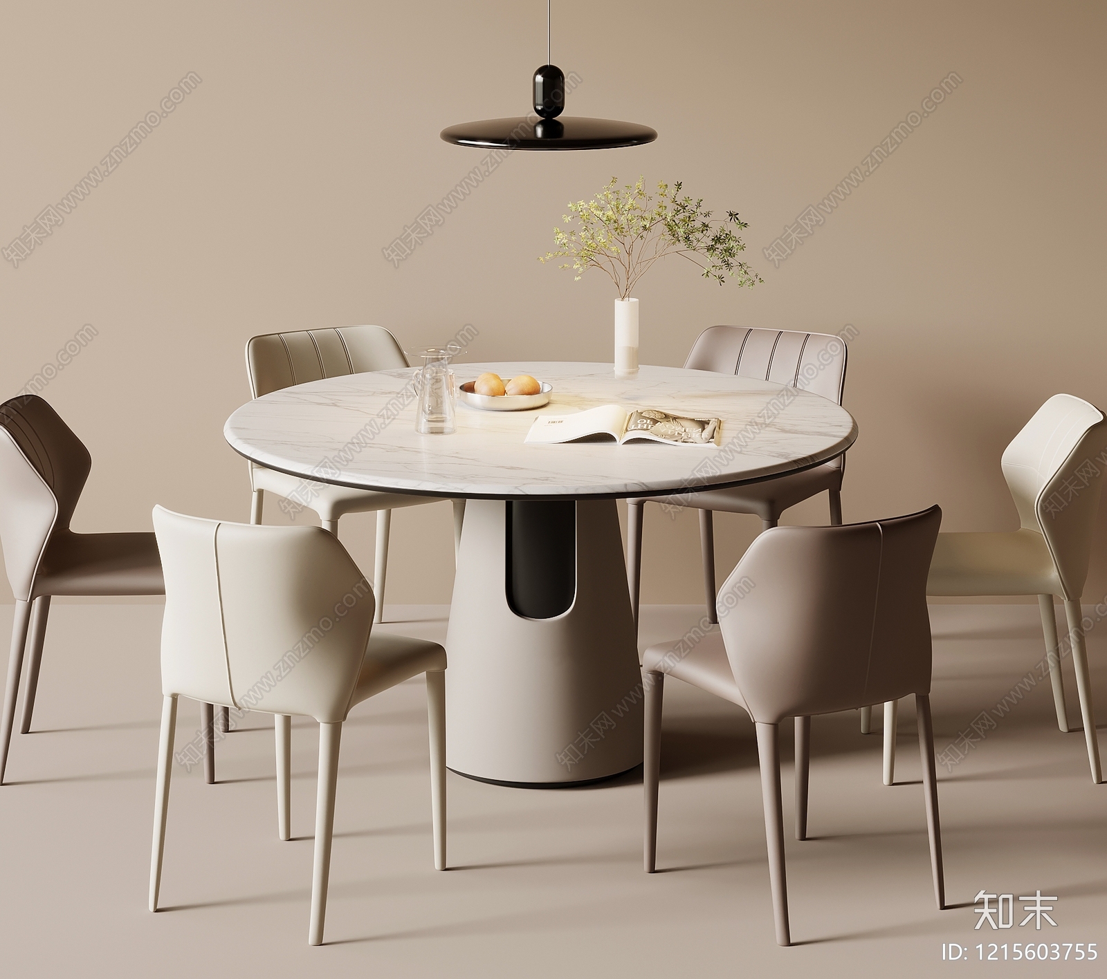 现代餐桌椅SU模型下载【ID:1215603755】