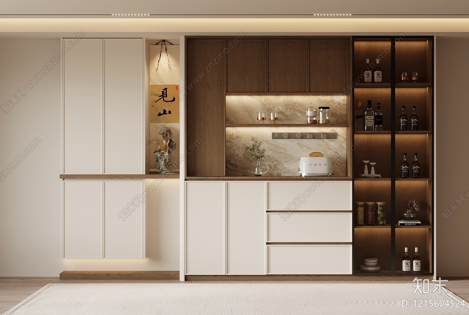 新中式酒柜3D模型下载【ID:1215604524】