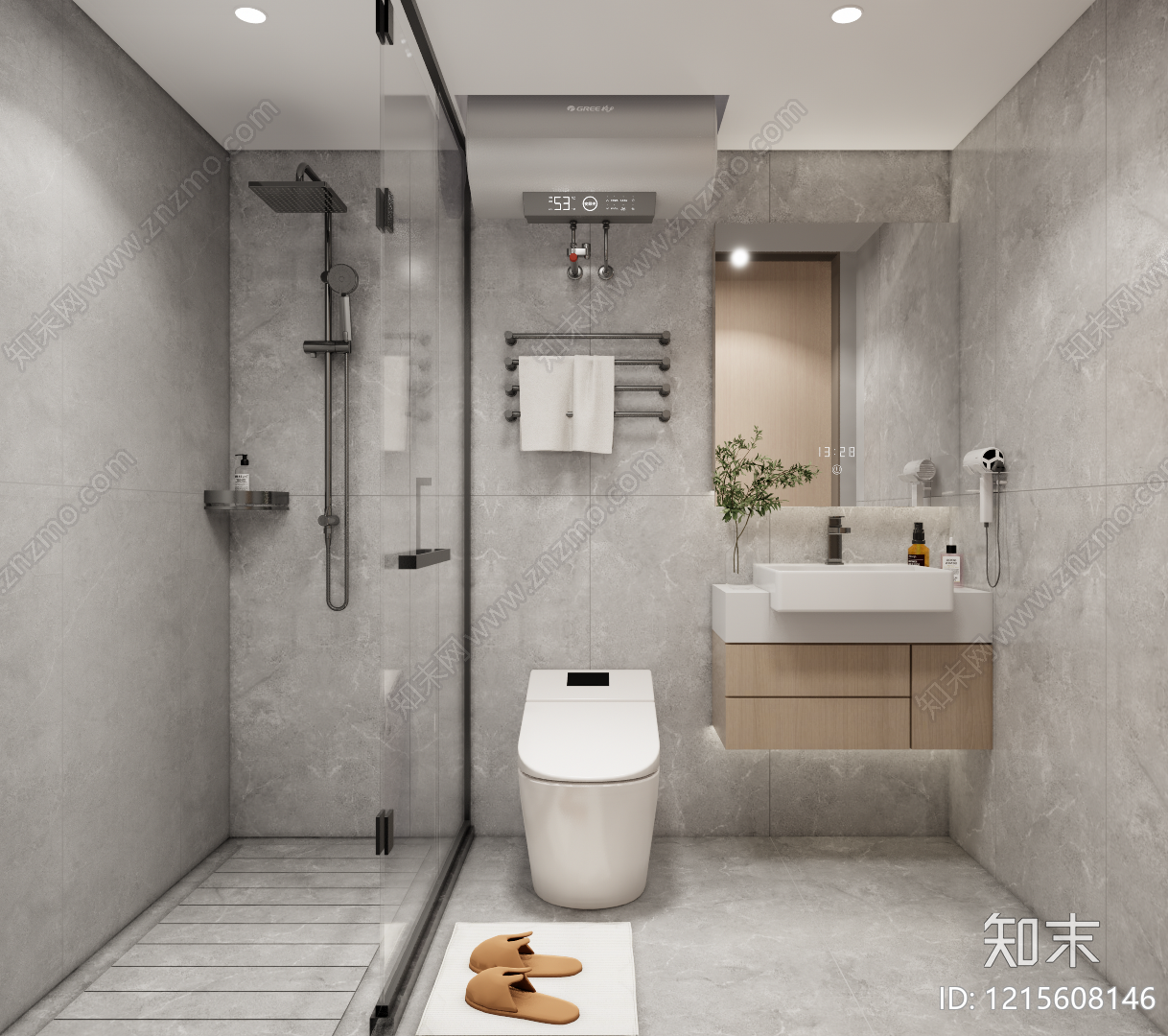 现代简约卫生间SU模型下载【ID:1215608146】