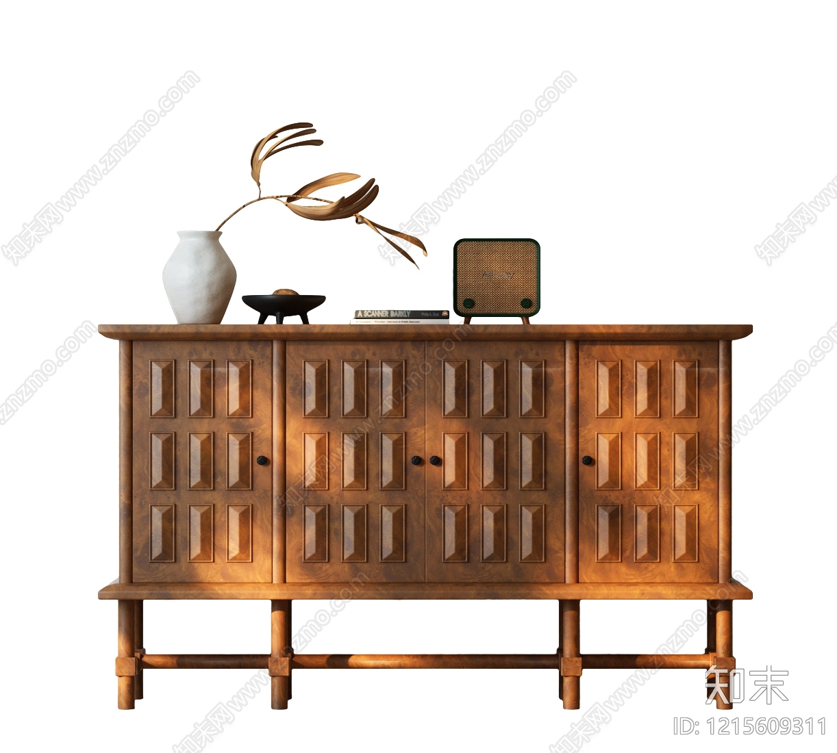 中古风餐边柜SU模型下载【ID:1215609311】
