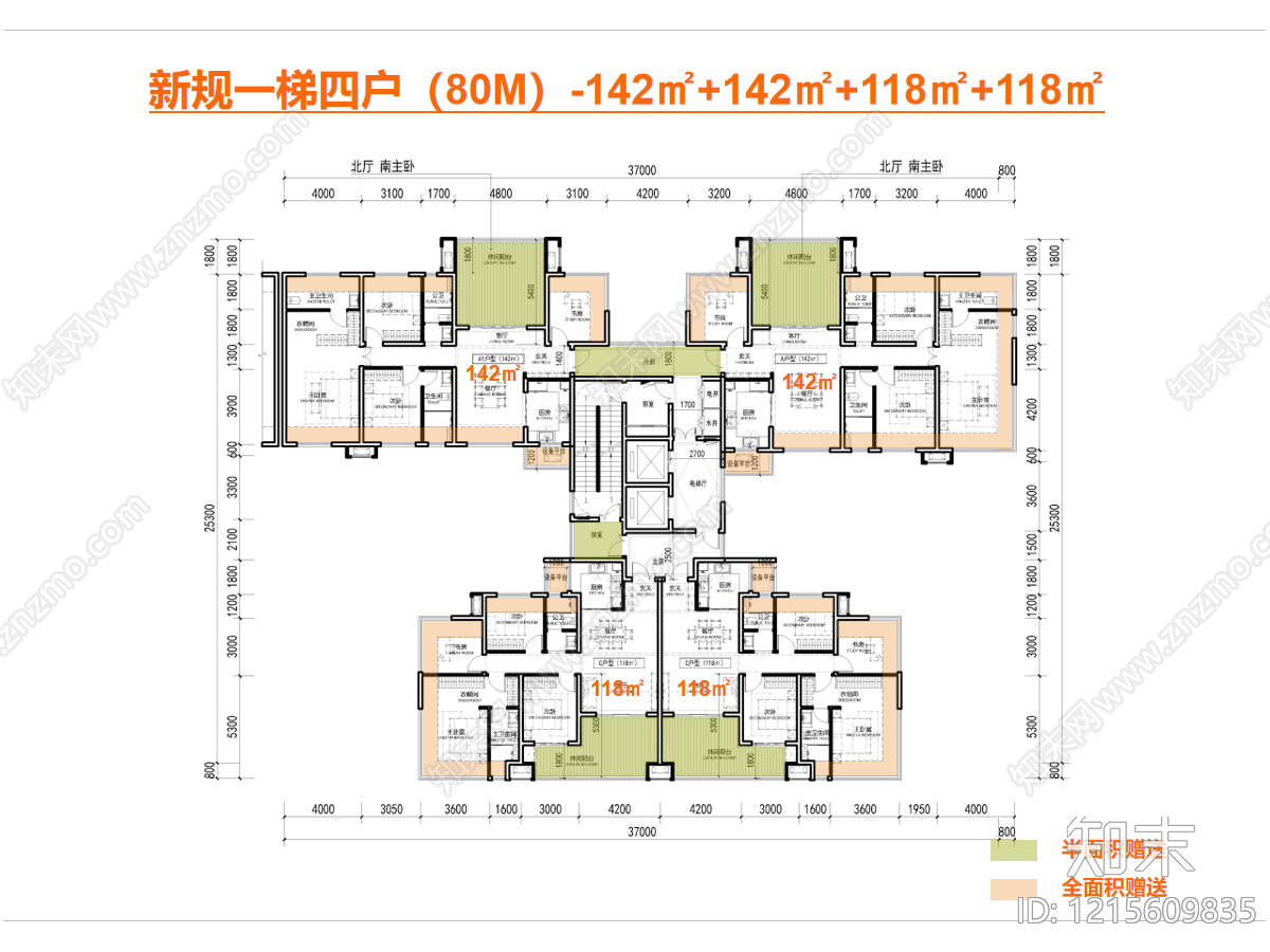 高层住宅cad施工图下载【ID:1215609835】
