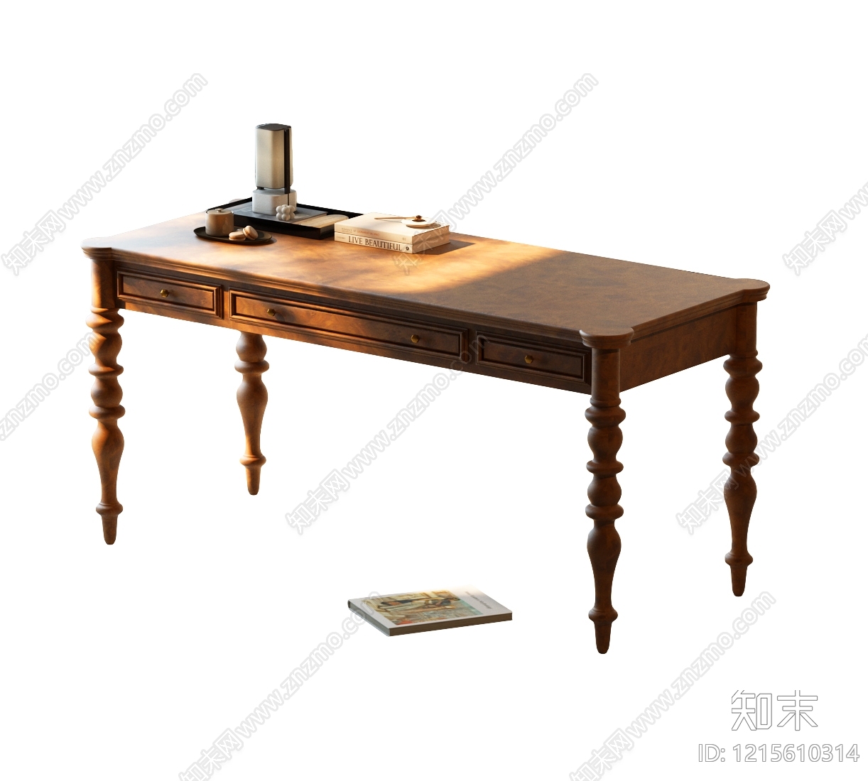 中古风书桌SU模型下载【ID:1215610314】