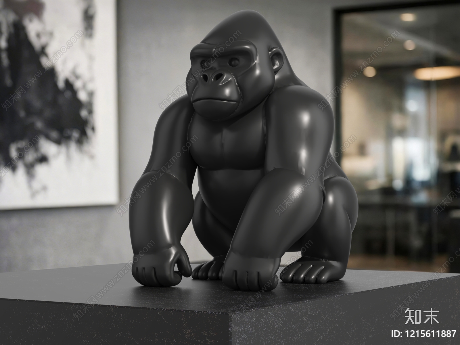 极简雕塑摆件3D模型下载【ID:1215611887】