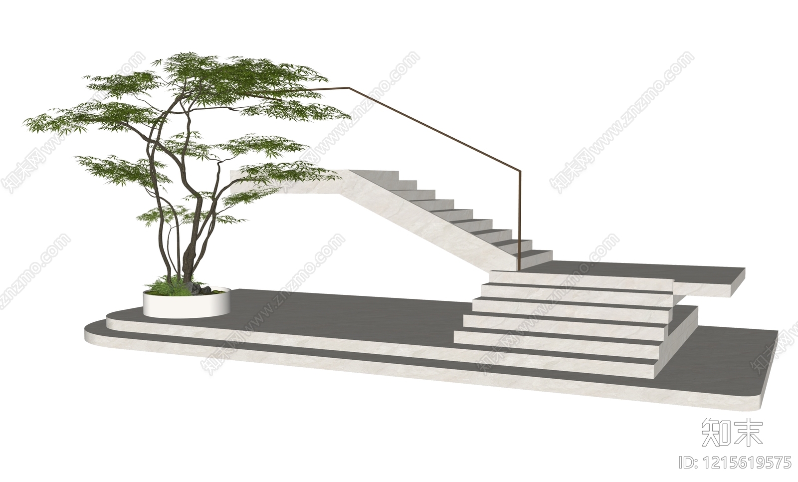 现代楼梯SU模型下载【ID:1215619575】