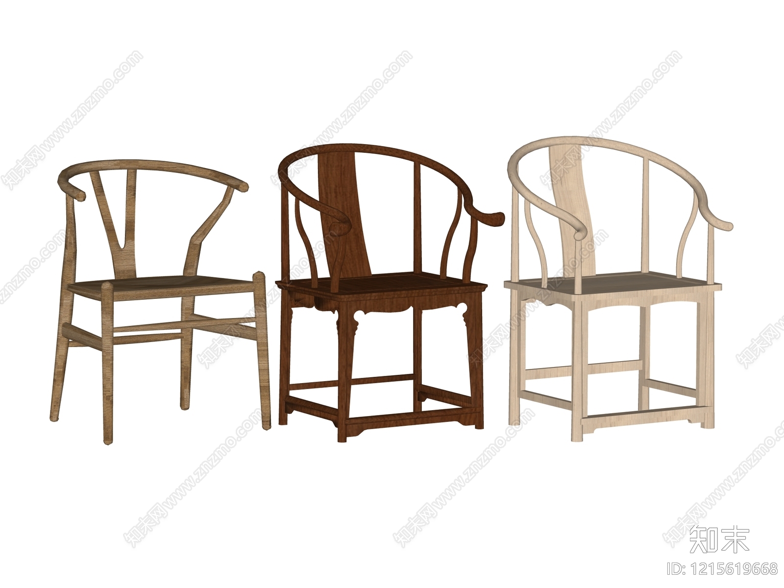 新中式休闲椅SU模型下载【ID:1215619668】
