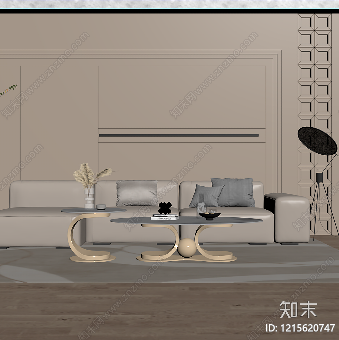 现代家居客厅SU模型下载【ID:1215620747】