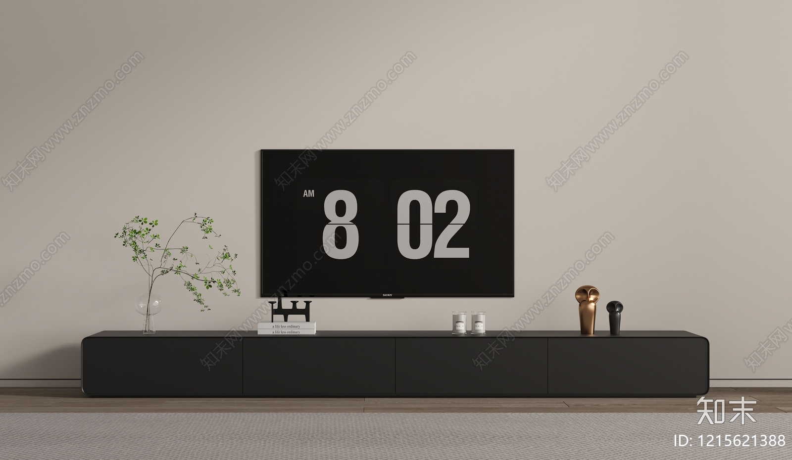 极简家居客厅3D模型下载【ID:1215621388】