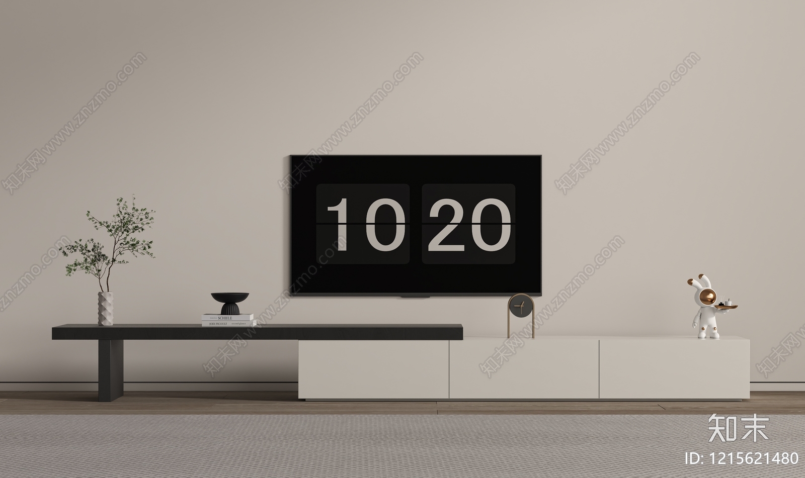 极简家居客厅3D模型下载【ID:1215621480】