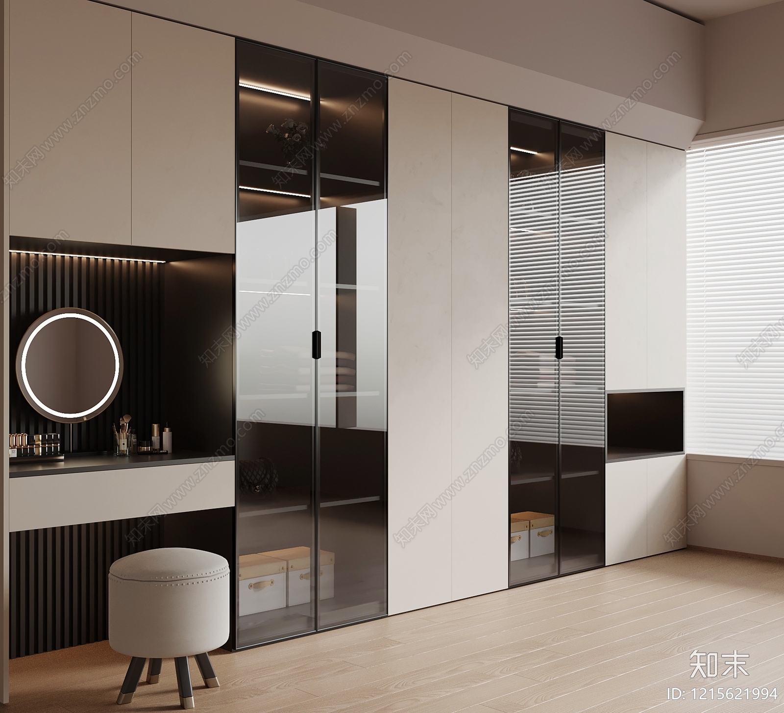 现代简约衣柜3D模型下载【ID:1215621994】