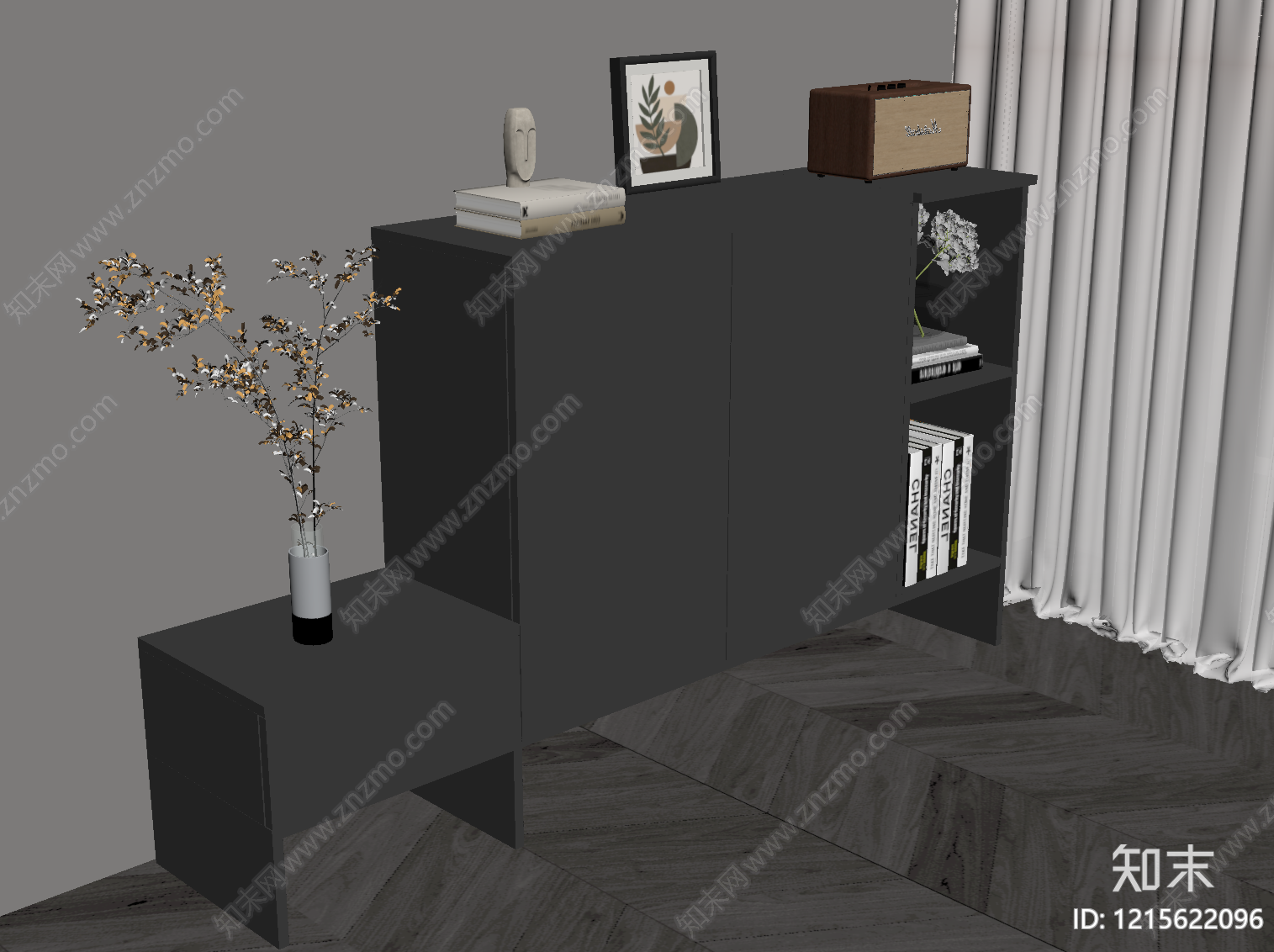 现代简约鞋柜SU模型下载【ID:1215622096】