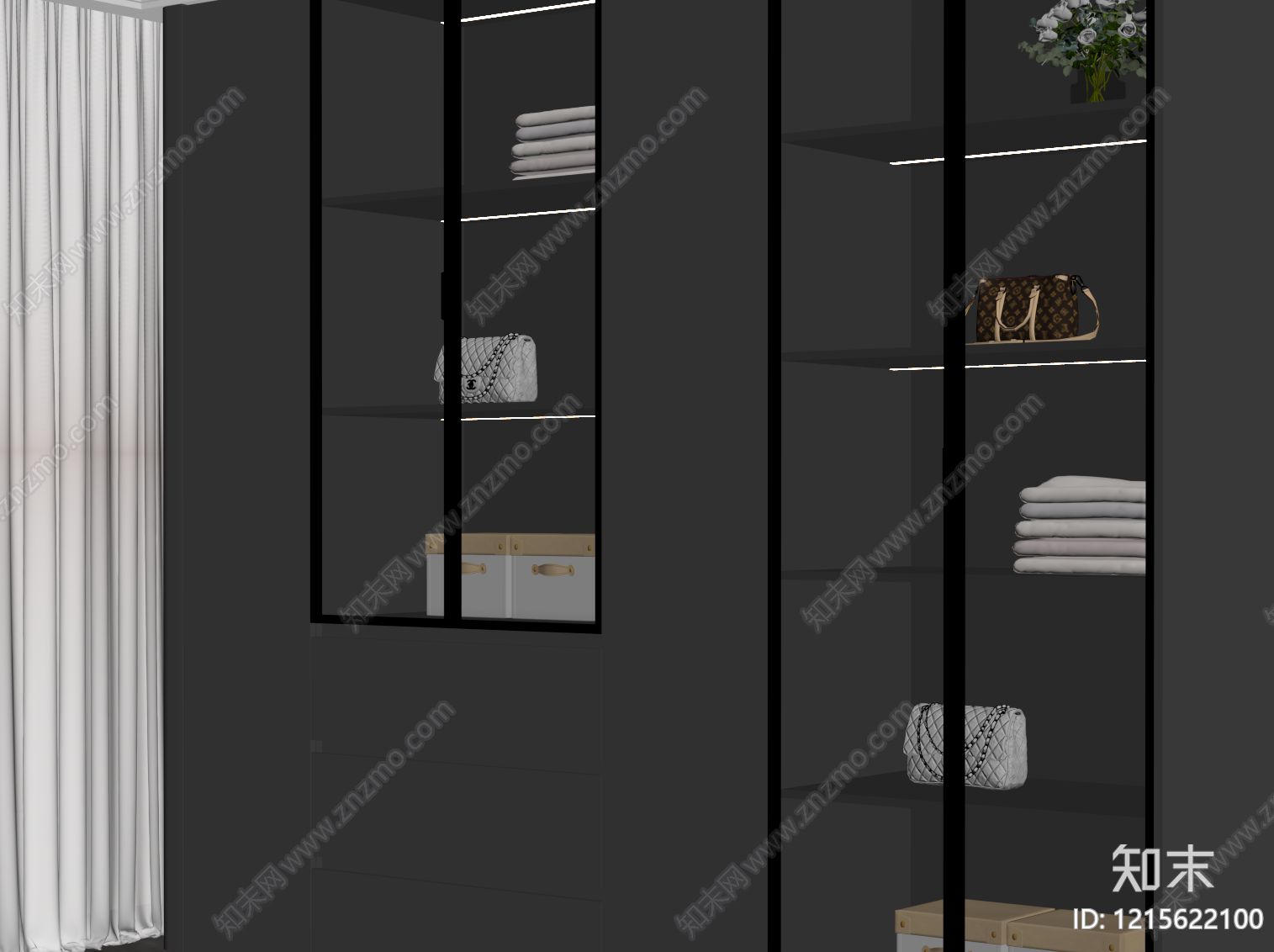 现代衣柜SU模型下载【ID:1215622100】