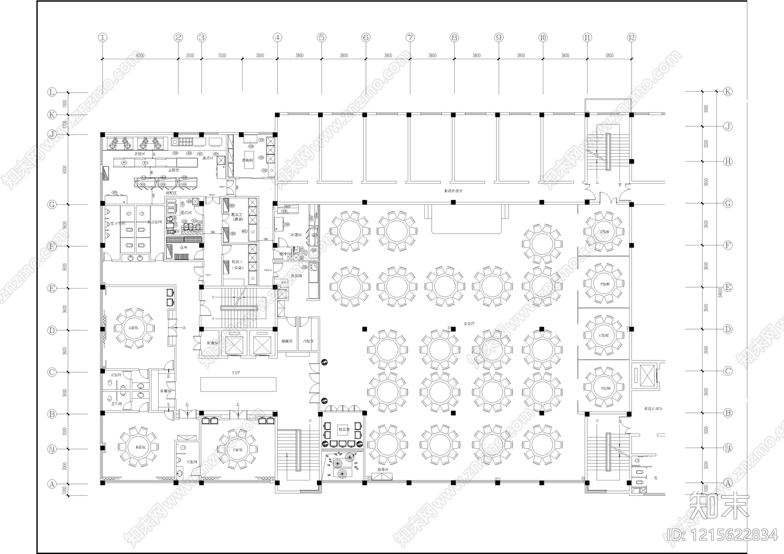 新中式酒楼施工图下载【ID:1215622834】