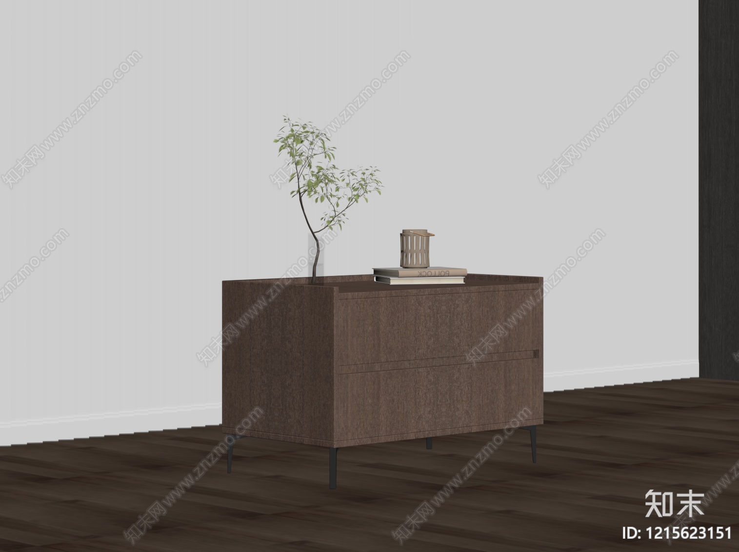 现代简约床头柜SU模型下载【ID:1215623151】