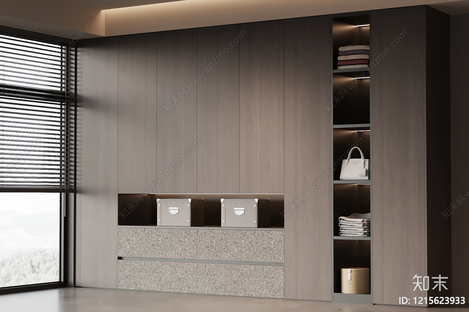 意式极简衣帽间3D模型下载【ID:1215623933】