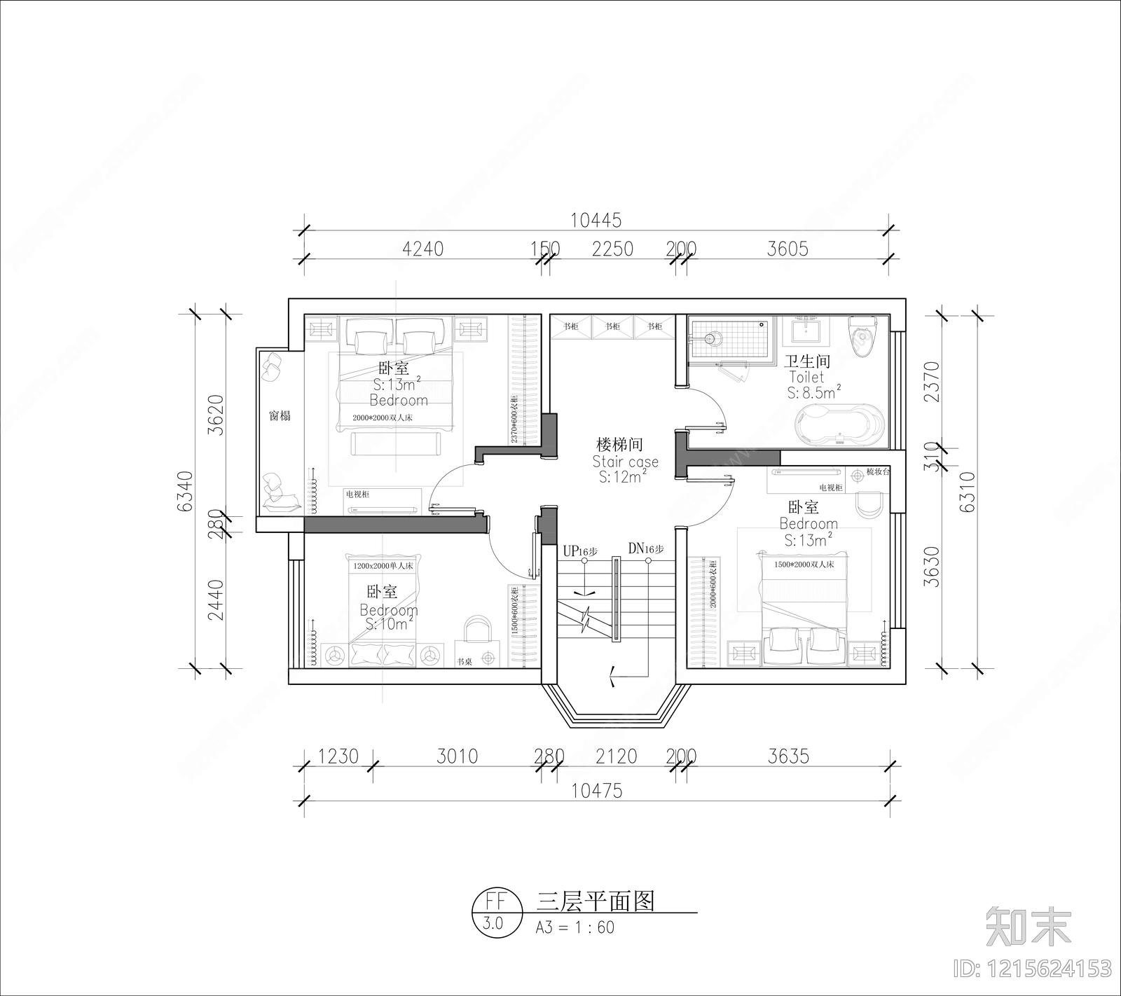 别墅cad施工图下载【ID:1215624153】