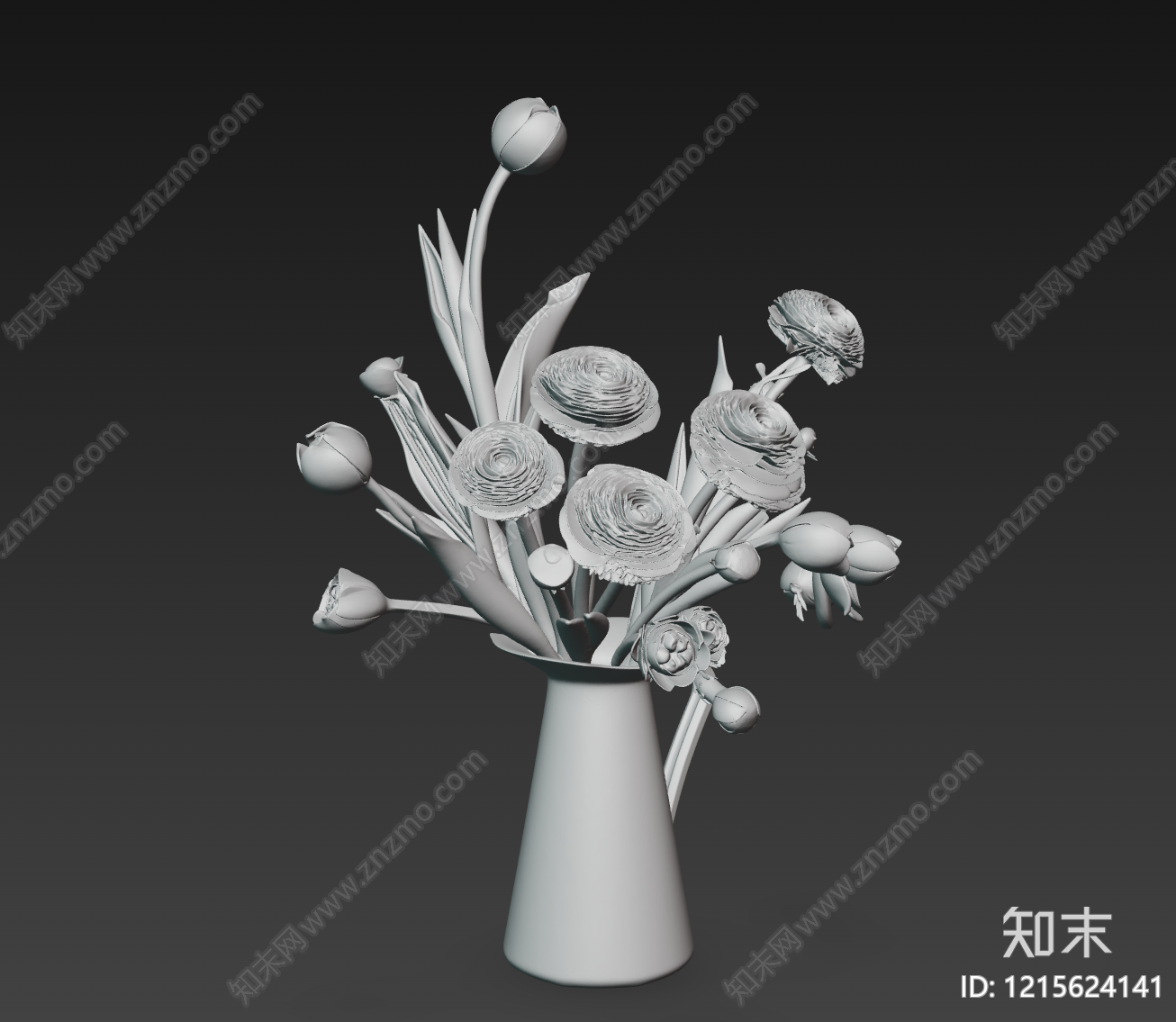 极简花艺3D模型下载【ID:1215624141】