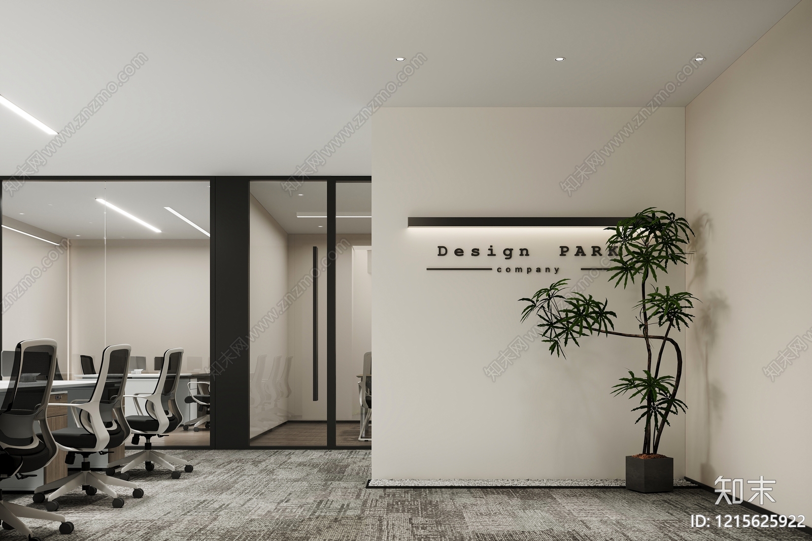 现代简约办公室3D模型下载【ID:1215625922】