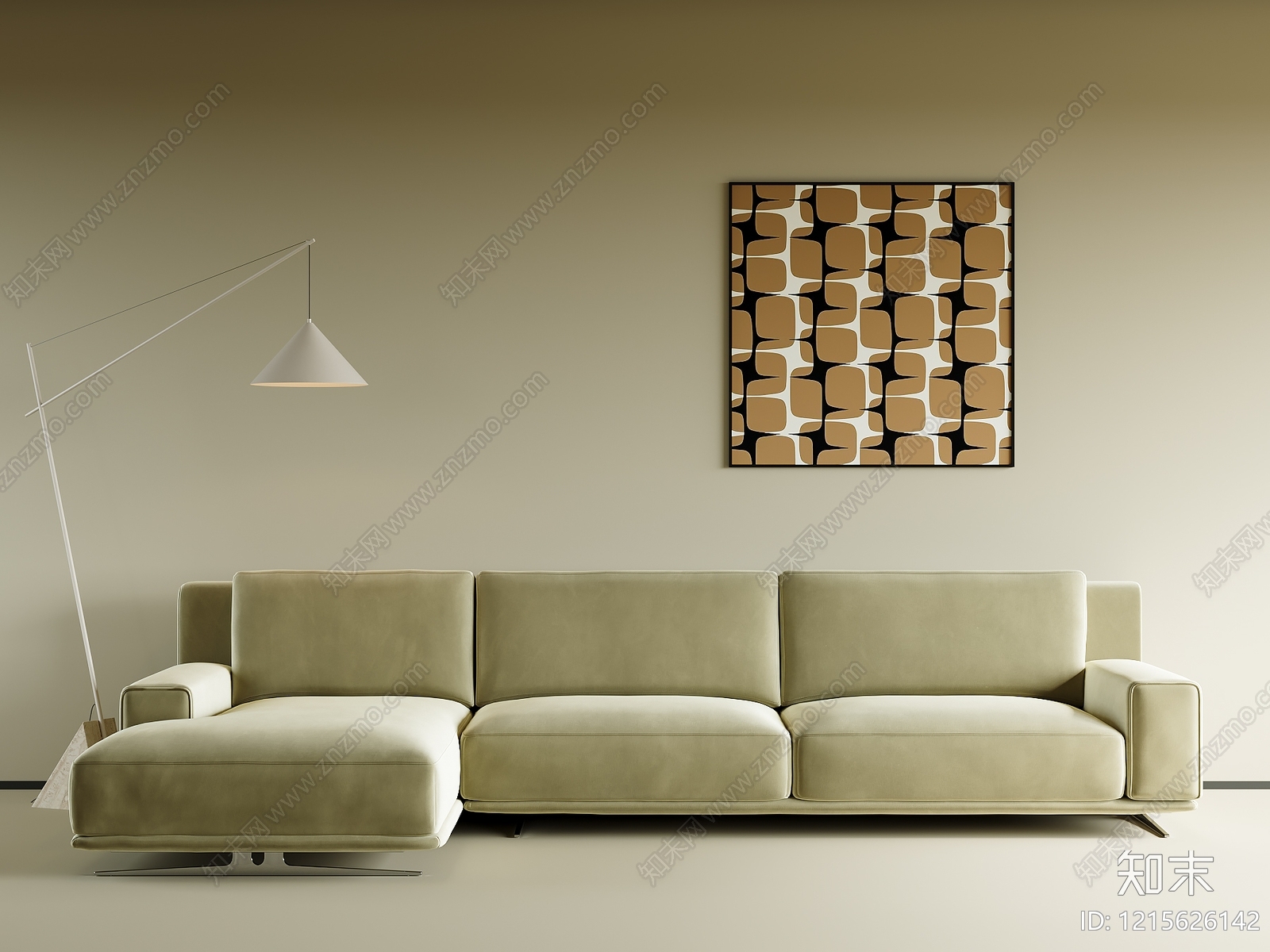 现代简约多人沙发3D模型下载【ID:1215626142】