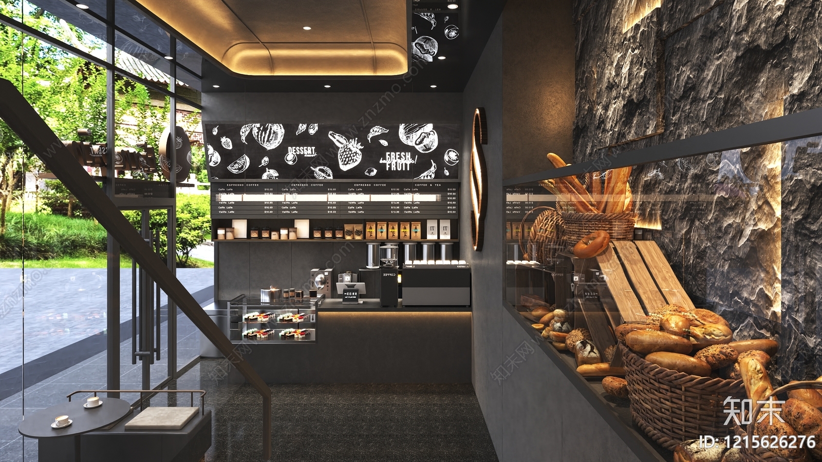 现代轻奢甜品面包店3D模型下载【ID:1215626276】
