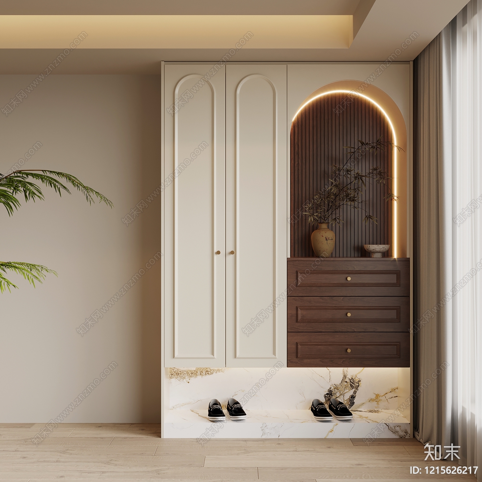 现代玄关柜SU模型下载【ID:1215626217】
