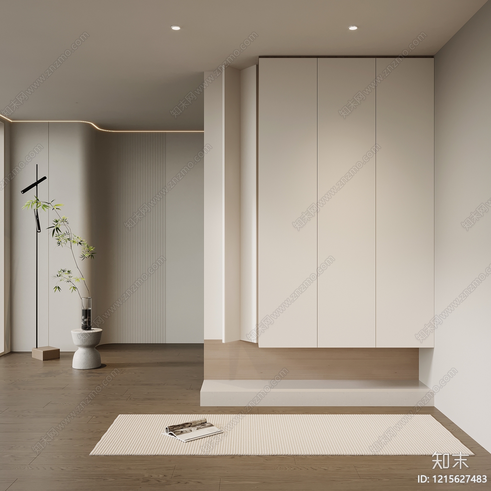 极简鞋柜3D模型下载【ID:1215627483】